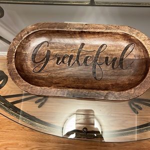 Grateful wooden dish - NWT